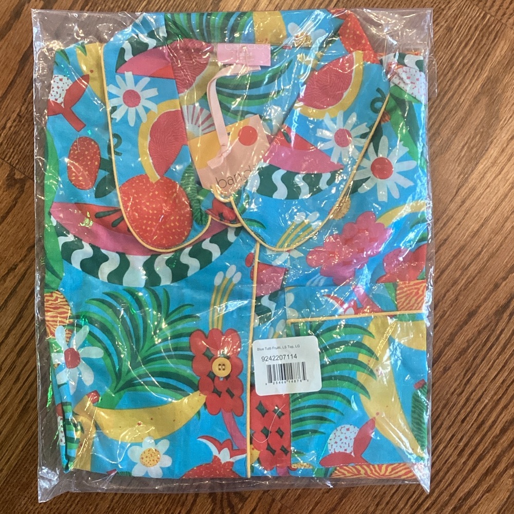 ban.do Blue Tropical Print Button Down Shirt